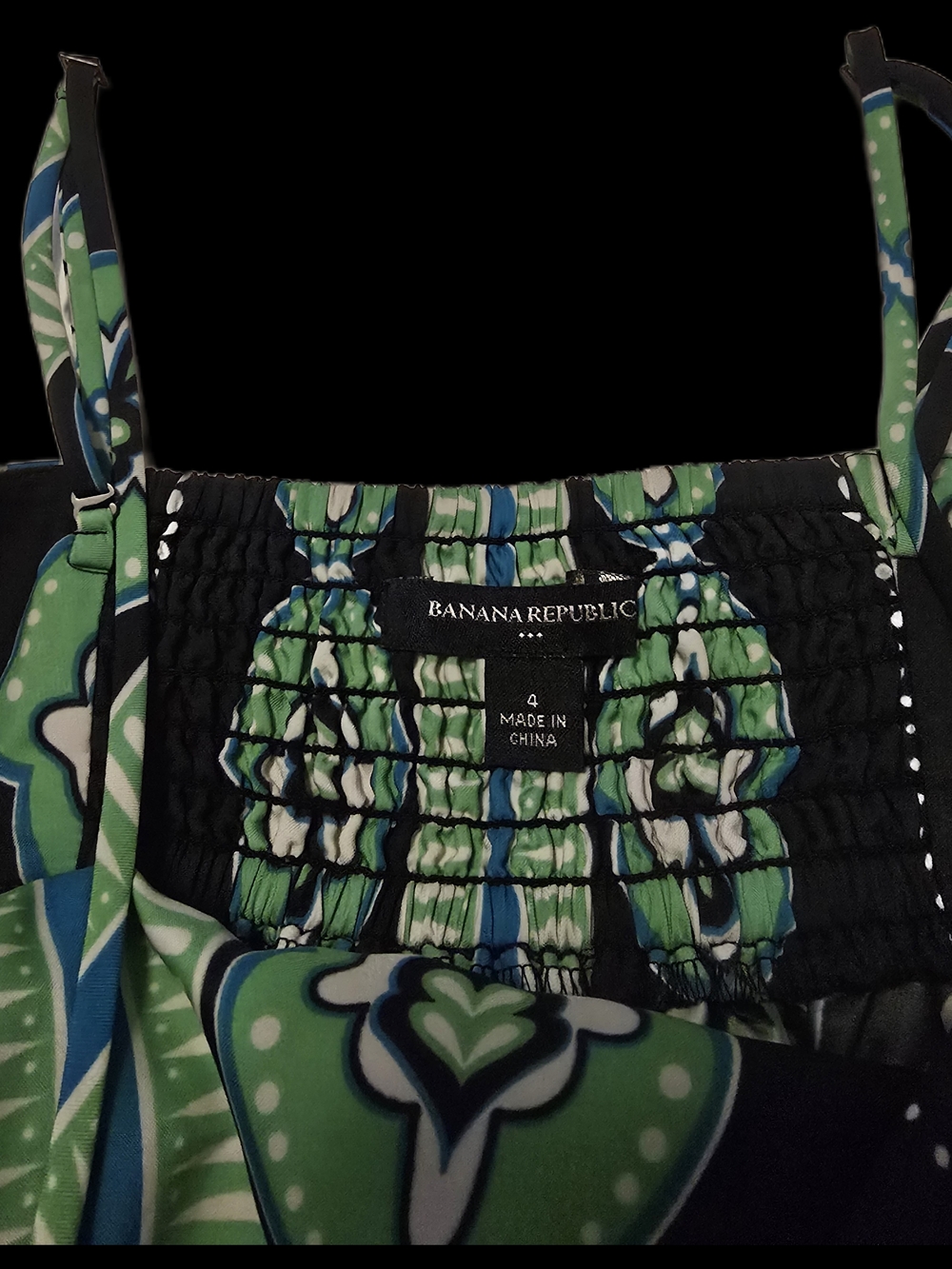 Banana Republic Green and Blue Paisley Tank - Size 4 - Picture 2 of 8